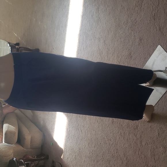 NWT Talbots 6p piercing blue satin maxi party skirt with pockets - Picture 5 of 8